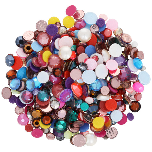 PRESTIGE Crystal Non-Hotfix Flatback Round Rhinestone Mix, Multi-Colored Assortment (1 Tube)