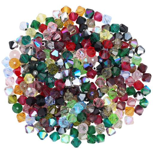 Mr. Kitty's Sparkle Crystal Bead Extravaganza, 6mm Bicone Czech Crystal Mix, Multi-Colored Assortment (1 Bag)