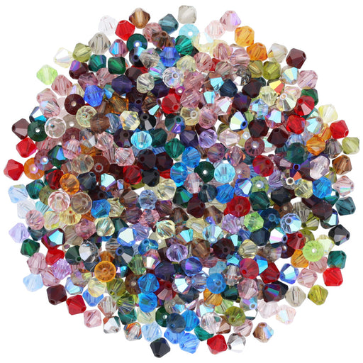 Sparkle Kitty's Crystal Bead Extravaganza, 5mm Bicone Czech Crystal Mix, Multi-Colored Assortment (1 Bag)