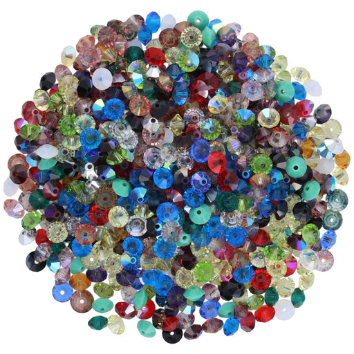 Mr. Kitty's Sparkle Crystal Bead Extravaganza, 5 x 3mm Spacer Czech Crystal Mix, Multi-Colored Assortment (1 Bag)