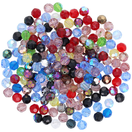 Mr. Kitty's Sparkle Crystal Bead Extravaganza, 6mm Round Czech Crystal Mix, Multi-Colored Assortment (1 Bag)