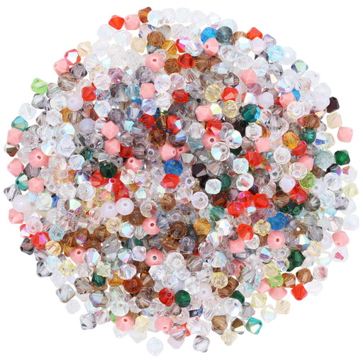 Mr. Kitty's Sparkle Crystal Bead Extravaganza, 4mm Bicone Czech Crystal Mix, Multi-Colored Assortment (1 Bag)