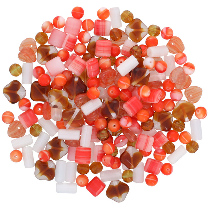 Mr. Kitty's Curated Czech Glass Bead Bags - Assorted Shapes & Colors - Tangerine Twist Bead Mix (1 Pack)