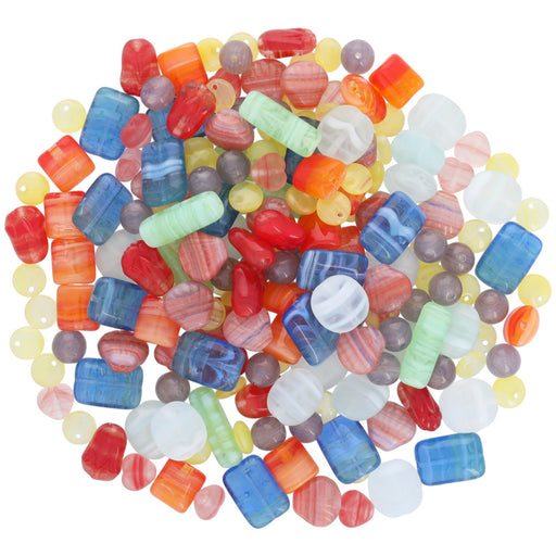 Mr. Kitty's Curated Czech Glass Bead Bags - Assorted Shapes & Colors - Kaleidoscope Wave Bead Mix (1 Pack)