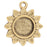 Bezel Pendant, Itsy Sunflower with Circle Bezel 21.5x18.5mm, Antiqued Gold, by Nunn Design (1 Piece)