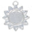 Bezel Pendant, Itsy Sunflower with Circle Bezel 21.5x18.5mm, Bright Silver, by Nunn Design (1 Piece)