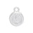 Charm, Itsy Circle with Lotus Flower 12.8x9.6mm, Bright Silver, by Nunn Design (1 Piece)