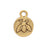 Charm, Organic Circle with Itsy Bee 12x9.4mm, Antiqued Gold, by Nunn Design (1 Piece)