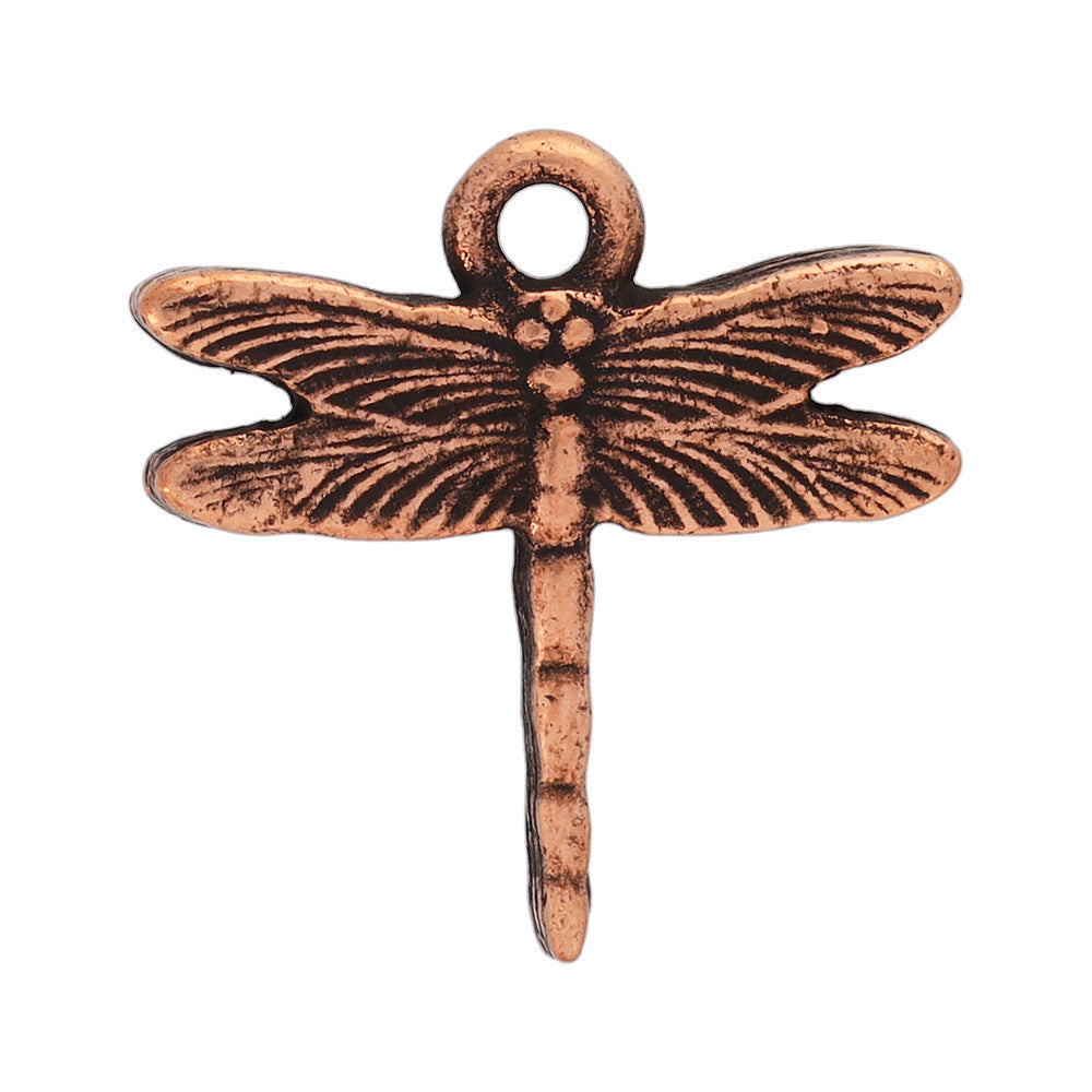Charm, Small Dragonfly 16.5x16mm, Antiqued Copper, by Nunn Design (1 Piece)