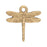 Charm, Small Dragonfly 16.5x16mm, Antiqued Gold, by Nunn Design (1 Piece)