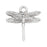 Charm, Small Dragonfly 16.5x16mm, Antiqued Silver, by Nunn Design (1 Piece)