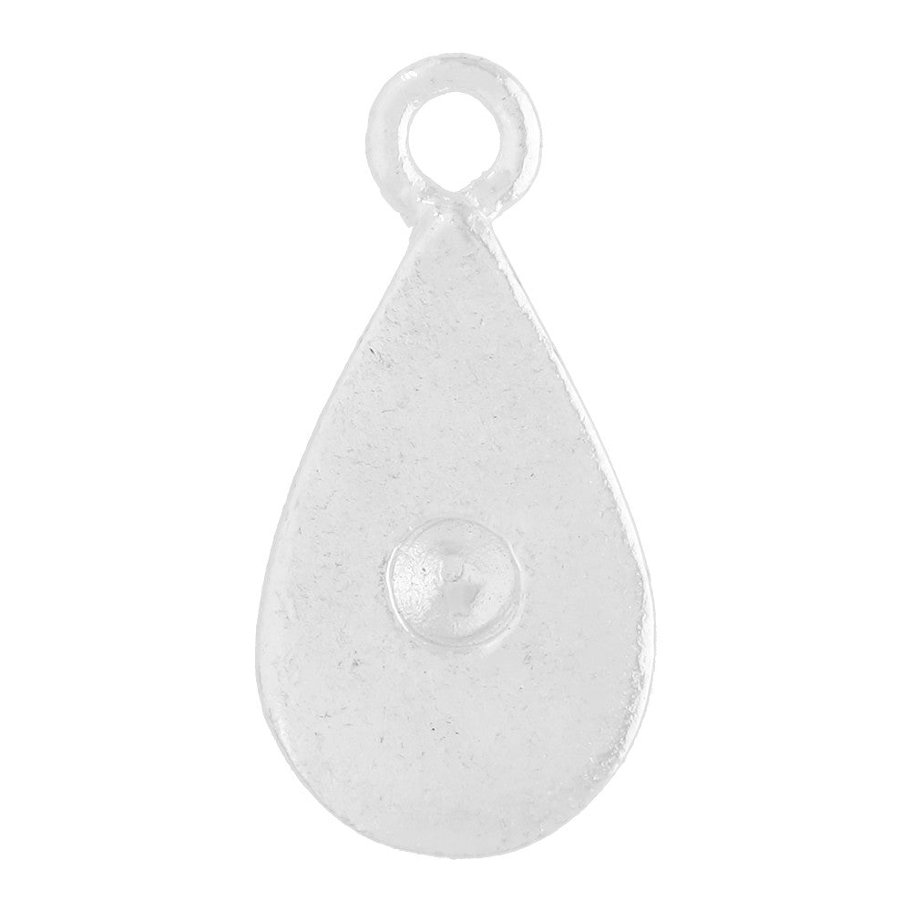 Bezel Charm, Drop with Bezel for PP24 Chaton, Bright Silver, by Nunn Design (1 Piece)