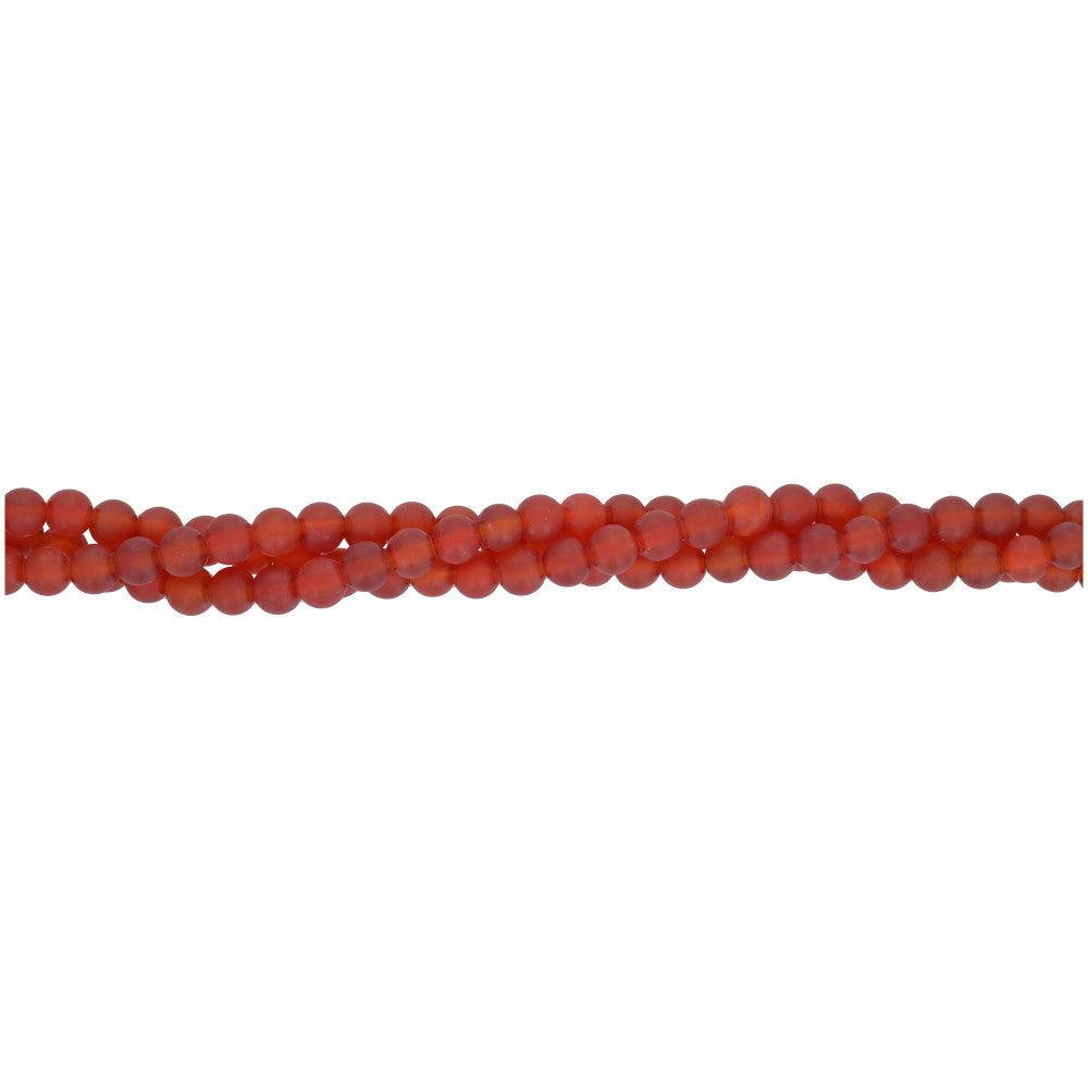 Dakota Stones Gemstone Beads, Red Carnelian, Matte Round 4mm (8 Inch Strand)