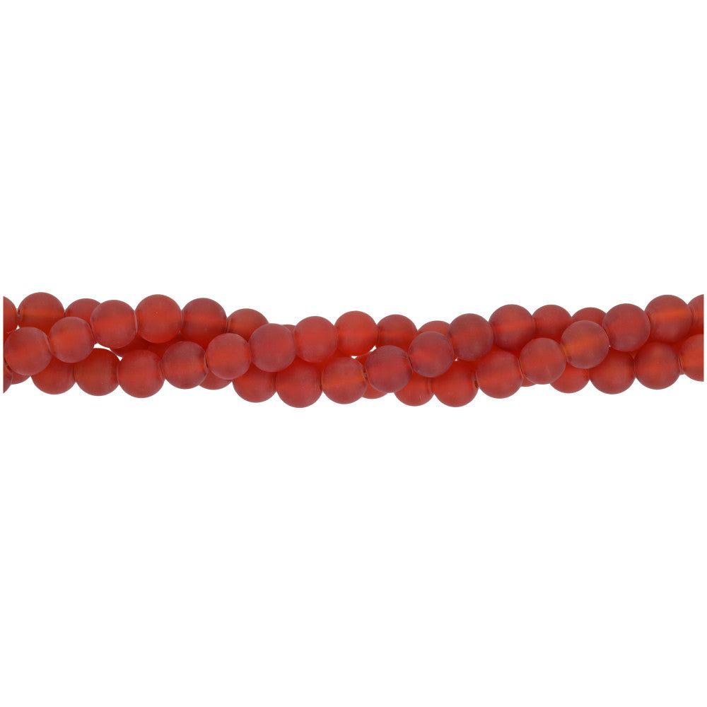 Dakota Stones Gemstone Beads, Red Carnelian, Matte Round 6mm (8 Inch Strand)