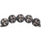 Czech Glass Beads, Round Coin with Moon Face 13mm, Jet Black Opaque Matte with Platinum Finish, by Raven's Journey (1 Strand)