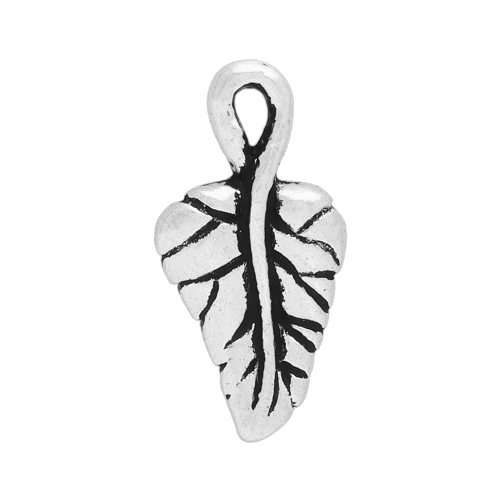 TierraCast Fine Silver Plated Pewter Ivy Leaf Charm 16mm (1)