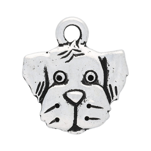 Pewter Charm, Dog 'Spot' 15x16.5mm, Antiqued Silver, By TierraCast (1 Piece)