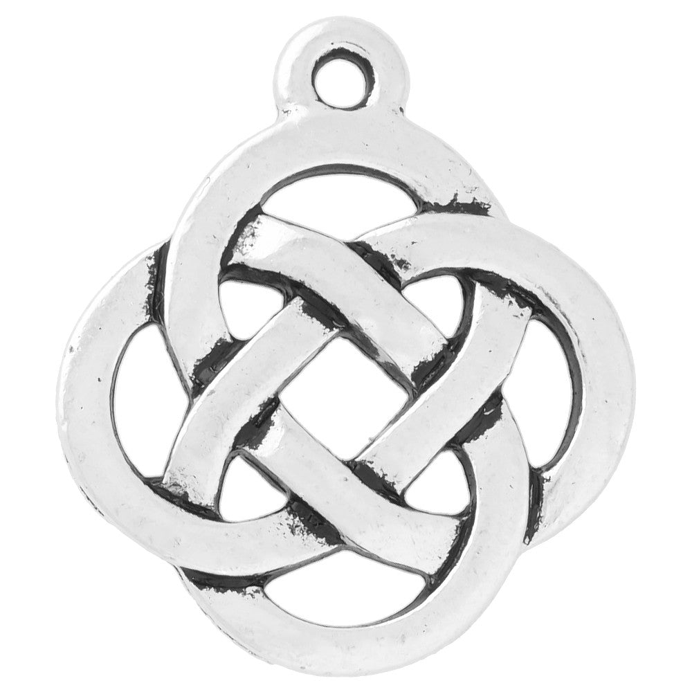 TierraCast Fine Silver Plated Pewter Celtic Knot Open Pendant Charm 20mm (1 pcs)