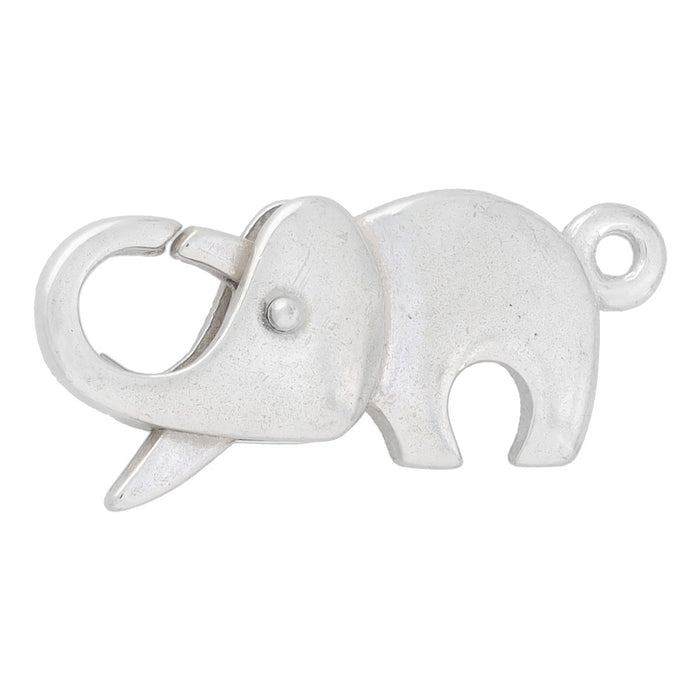 Sterling Silver Elephant Shaped Lobster Clasp (1 Piece)