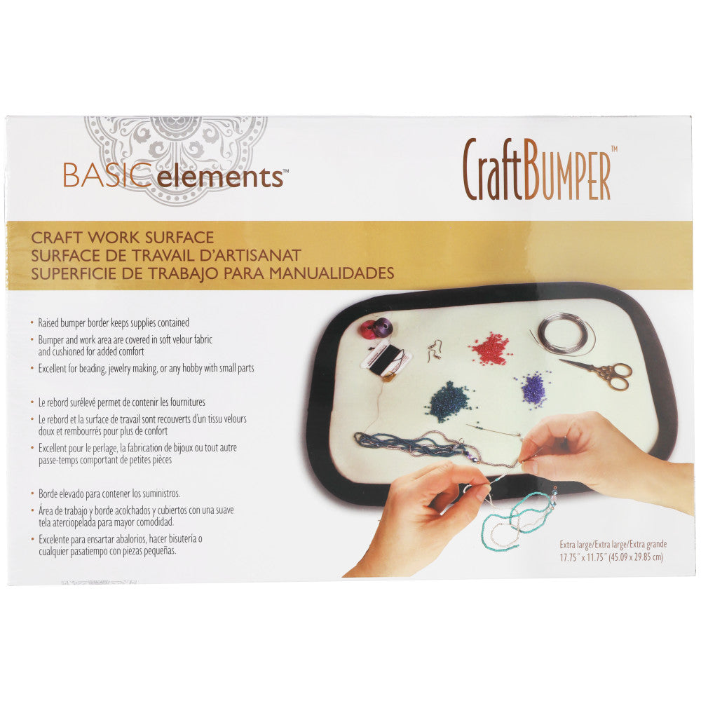 Basic Elements Craft Bumper Deluxe Bead Mat Work Tray -  Rectangle 17.25x11.75 Inches (1 Tray)