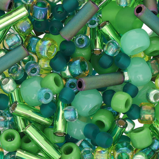 Toho Multi-Shape Glass Beads 'Wasabi' Green Color Mix 8 Gram Tube