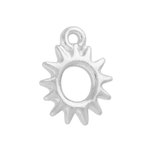 Charm, Radiant Sun 14mm, White Bronze Plated, by TierraCast (2 Pieces)