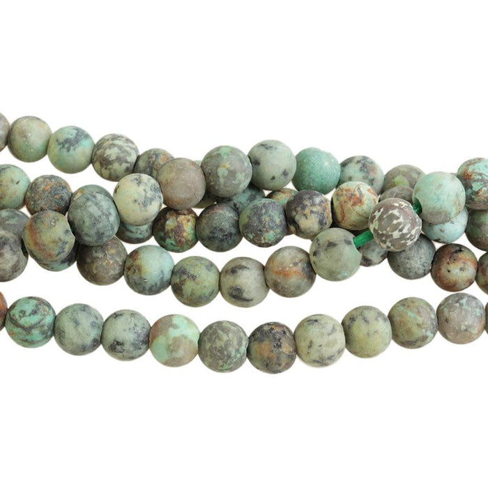 MATTE African Turquoise 8mm Large Hole Round 8-Inch