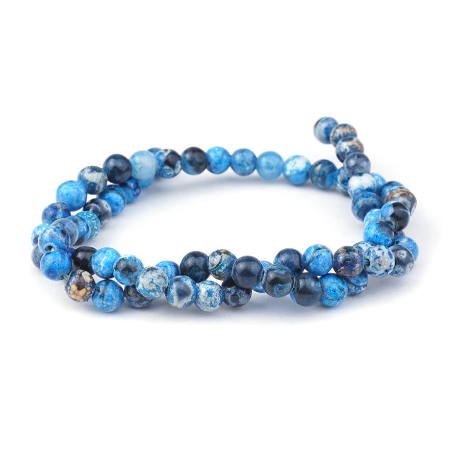 Azure Agate 6mm Round - 15-16 Inch