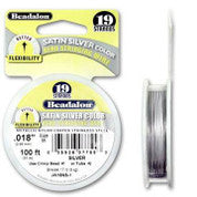 Beadalon 19-Strand Bead Stringing Wire, .018 Inch, Satin Silver, 100 Feet