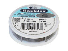 Beadalon 49-Strand Bead Stringing Wire, .015 Inch, Bright, 100 Feet