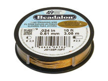 Beadalon 49-Strand Bead Stringing Wire, .024 Inch, 24K Gold-Plated, 10 Feet