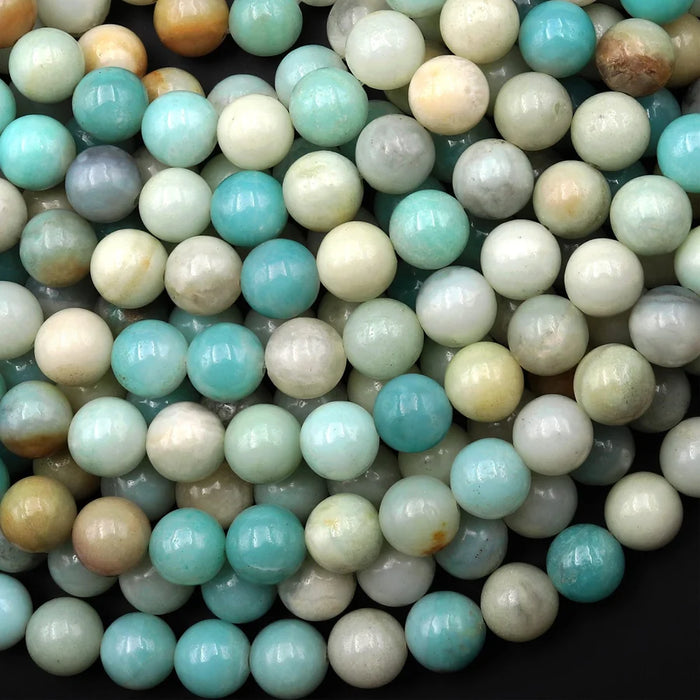Natural Amazonite 6mm Smooth Round Bead Strand