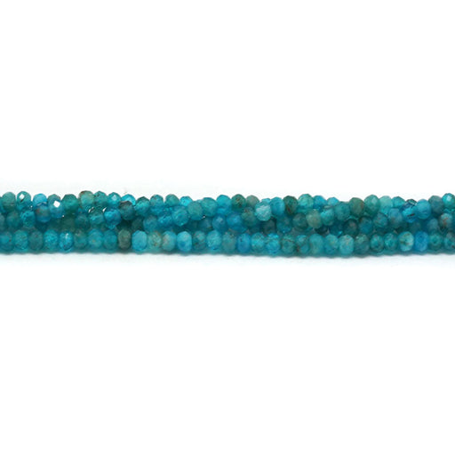 Dakota Stones Gemstone Beads, Blue Apatite, Faceted Rondelle 2x3mm (16 Inch Strand)