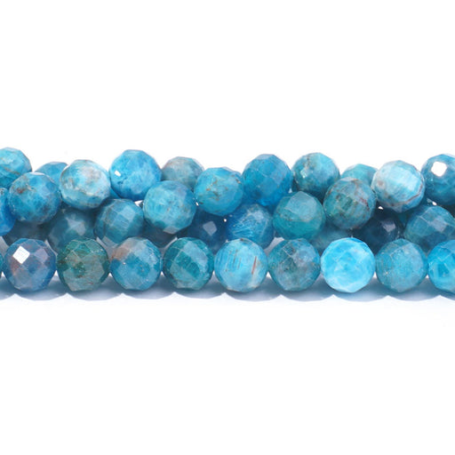 Dakota Stones Gemstone Beads, Blue Apatite, Faceted Round 8mm (16 Inch Strand)
