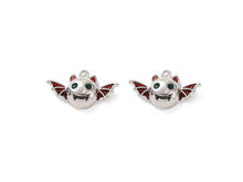 Platinum-Finish Bat Enamel Charm 24.5x14mm