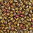Czech Glass MiniDuo, 2-Hole Beads 2x4mm, Matte Metallic Gold Copper Iris  (2.5 Inch Tube)