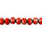 Czech Glass Beads, Faceted Rondelle 6x9mm, Coral Red with Picasso Finish, by Raven's Journey (1 Strand)