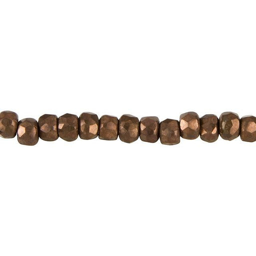 Czech Glass 2 x 3mm Matte Bronze Faceted Roundel Bead Strand by Raven's Journey