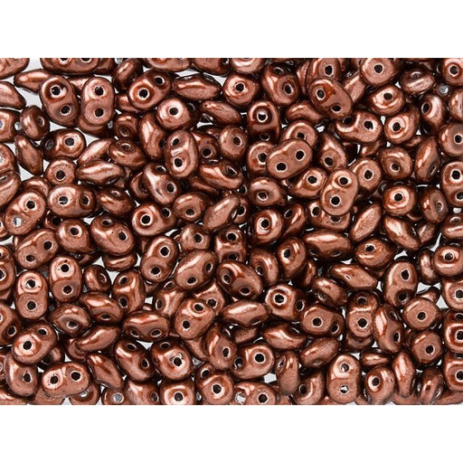 Matubo SuperDuo 2 x 5mm Metalust Burnt Copper 2-Hole Seed Bead 2.5-Inch Tube