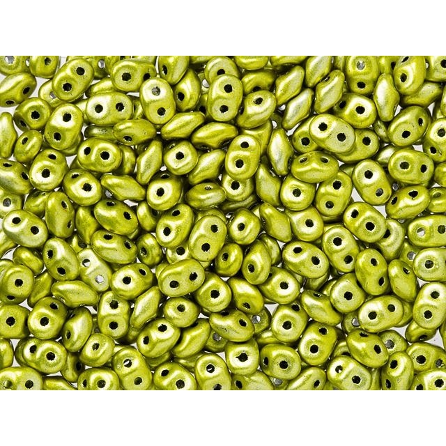 Matubo SuperDuo 2 x 5mm Metalust Yellow Gold 2-Hole Seed Bead 2.5-Inch Tube