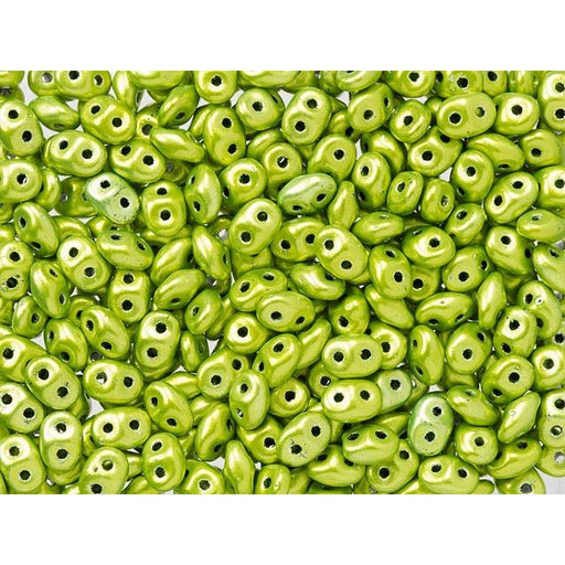 Matubo SuperDuo 2 x 5mm Metalust Electric Green 2-Hole Seed Bead 2.5-Inch Tube