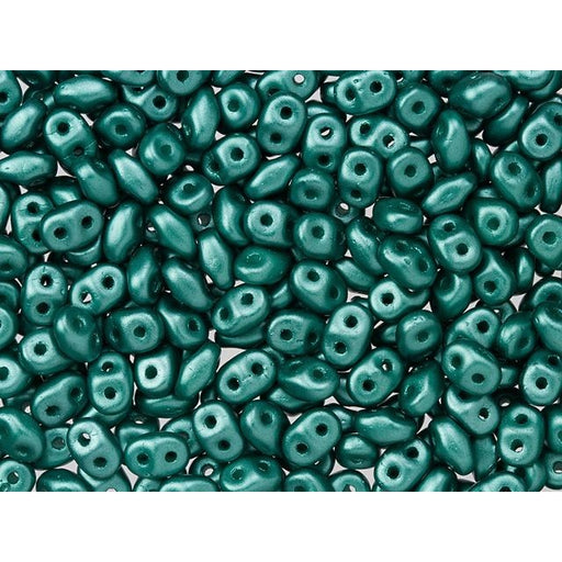 Matubo SuperDuo 2 x 5mm Teal Pearl Coat 2-Hole Seed Bead 2.5-Inch Tube