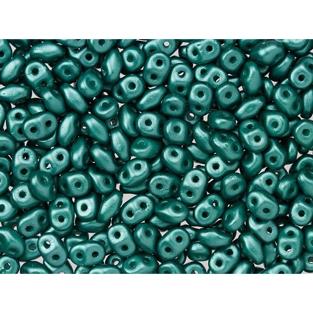 Matubo SuperDuo 2 x 5mm Teal Pearl Coat 2-Hole Seed Bead 2.5-Inch Tube