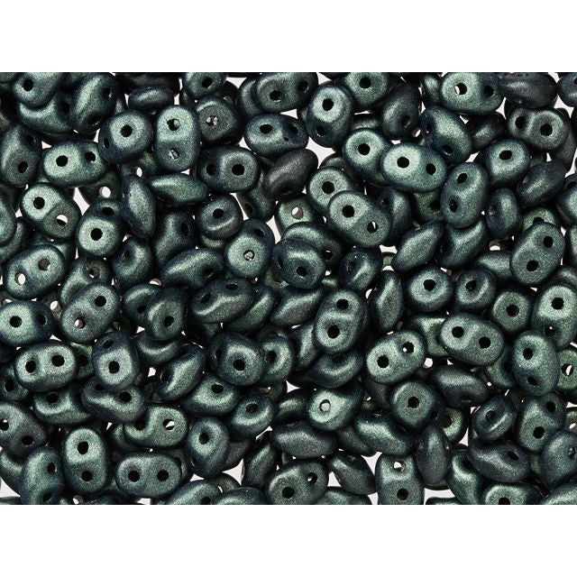 Matubo SuperDuo 2 x 5mm Dark Forest Metallic Suede 2-Hole Seed Bead 2.5-Inch Tube