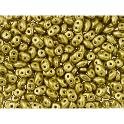 Matubo SuperDuo 2 x 5mm Matte Metallic Aztec Gold 2-Hole Seed Bead 2.5-Inch Tube