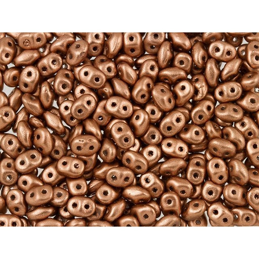 Czech Glass Matubo, 2-Hole SuperDuo Beads 2x5mm, Matte Metallic Copper (2.5" Tube)