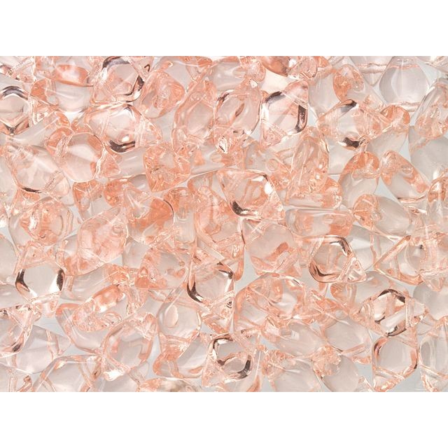 Czech Glass GemDuo, 2-Hole Diamond Shaped Beads 8x5mm, Rosaline  (2.5" Tube)