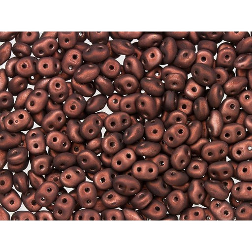 Matubo SuperDuo 2 x 5mm Metalust Matte Burnt Copper 2-Hole Seed Bead 2.5-Inch Tube