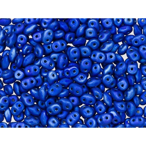 Matubo SuperDuo 2 x 5mm Metalust Matte Crown Blue 2-Hole Seed Bead 2.5-Inch Tube