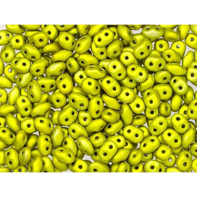 Matubo SuperDuo 2 x 5mm Metalust Matte Yellow Gold 2-Hole Seed Bead 2.5-Inch Tube